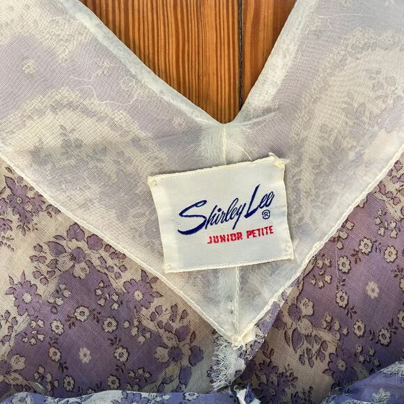 1950s Shirley Lee Purple Floral Fit and Flare Cocktail Dress - Picture 9 of 9